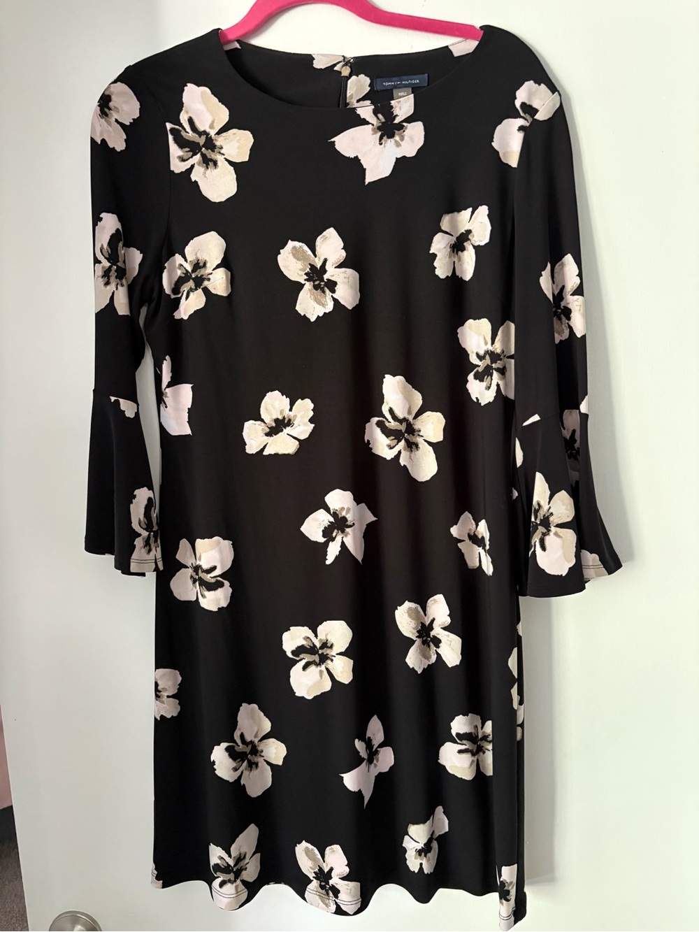 Tommy Hilfiger Black Dress with Cream Floral Print